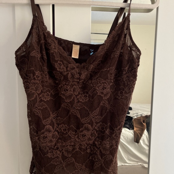 Banana Republic Tops - Banana Republic Brown Fitted Sleeveless Camisole with Embellishments